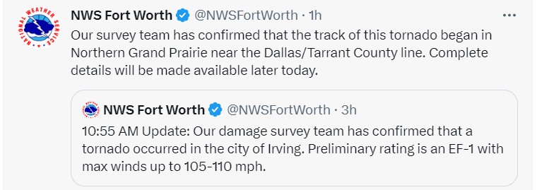 EF1 Tornado Hits Irving