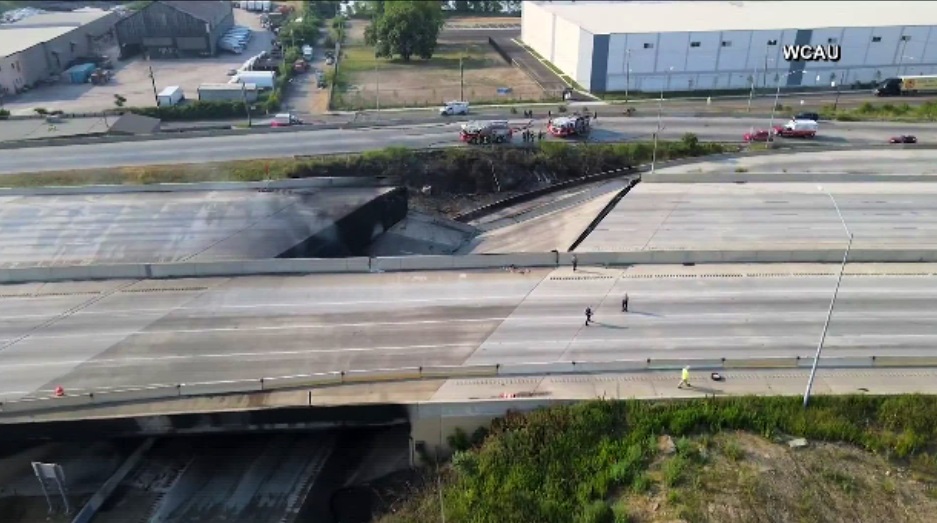 Long Commutes Start After Major Highway  Collapses in Philadelphia