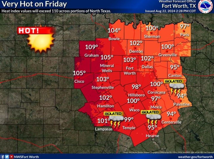 Excessive Heat Warning in Effect Until 9 PM Friday