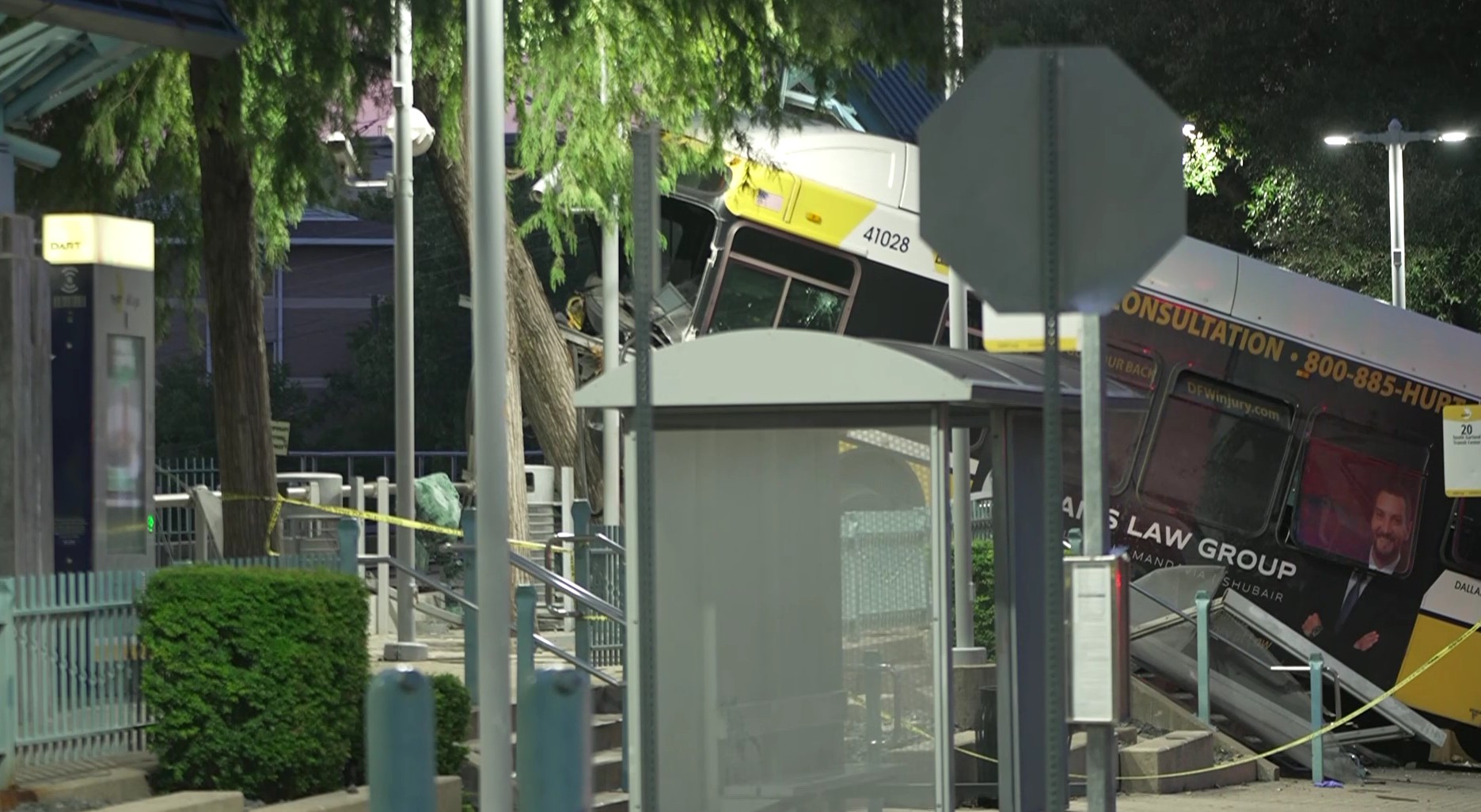 DART Bus Crashes into Tree; One Person Extricated