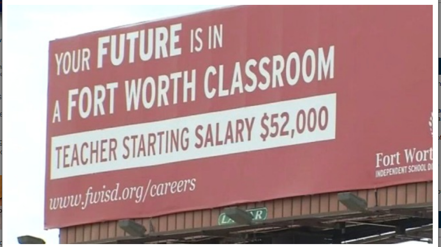 Fort Worth I.S.D.  Recruits Oklahoma Teachers with Billboards