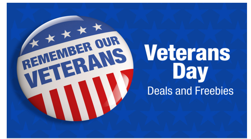Free Food & Discounts for Veterans on Sunday 11/11