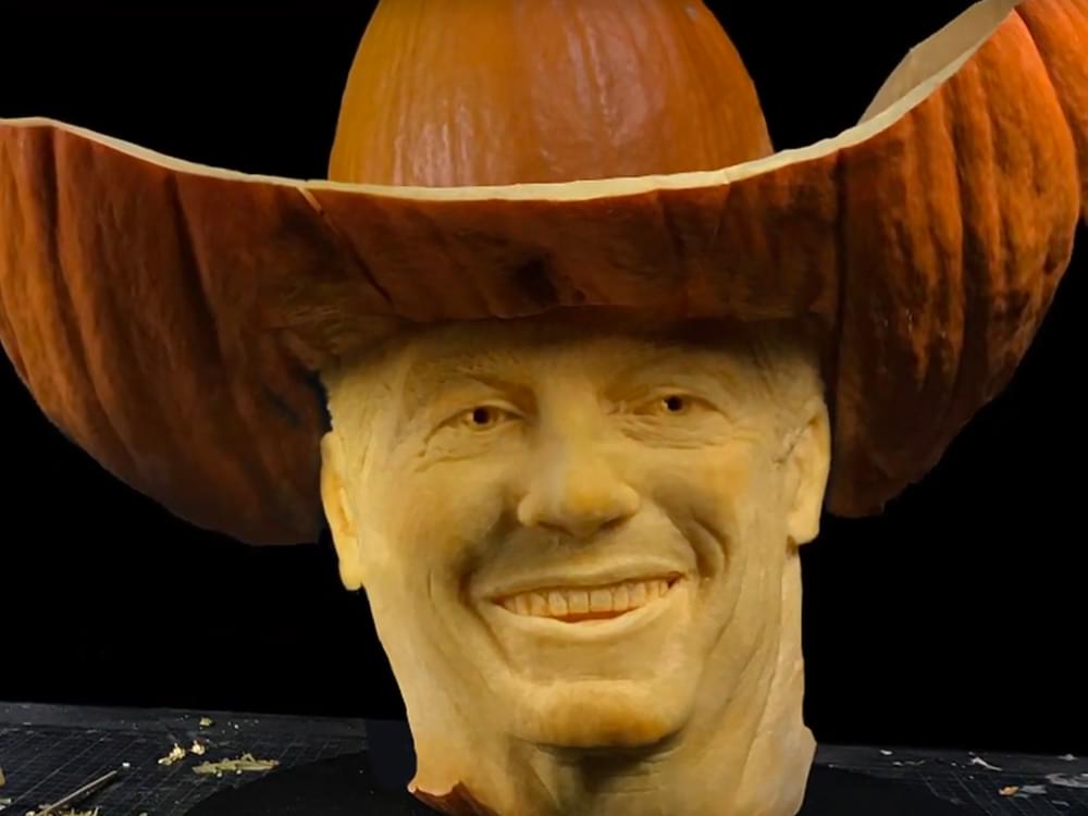 Watch George Strait’s Face Become Pumpkin Art