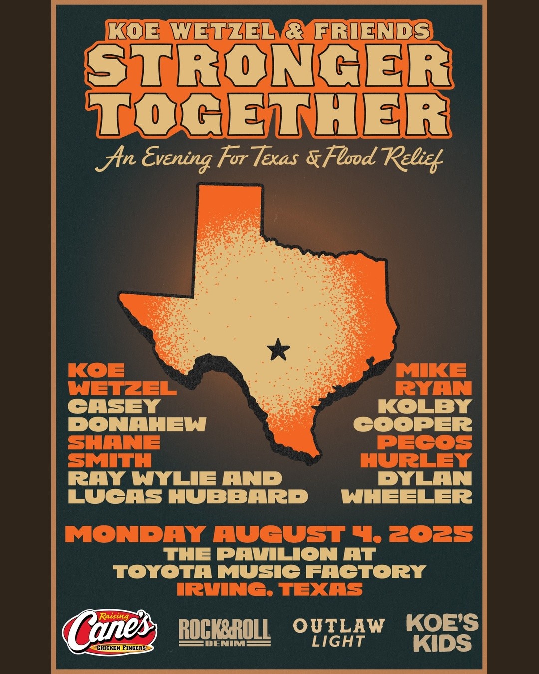 Koe Wetzel & Friends Present “Stronger Together” To Benefit The Central Texas Flood Relief