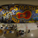 Brad Paisley Helps Paint A Mural In Nashville