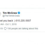 Tim McGraw Tweets Out Phone Number
