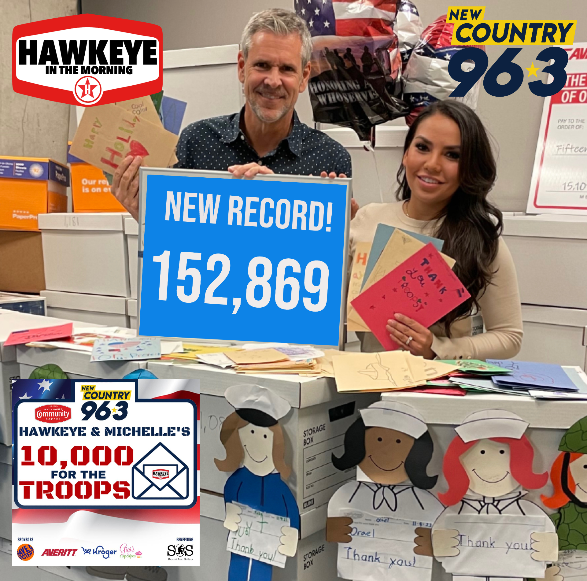 Hawkeye & Michelle’s ‘10,000 for the Troops’ FINAL COUNT: 152,869!