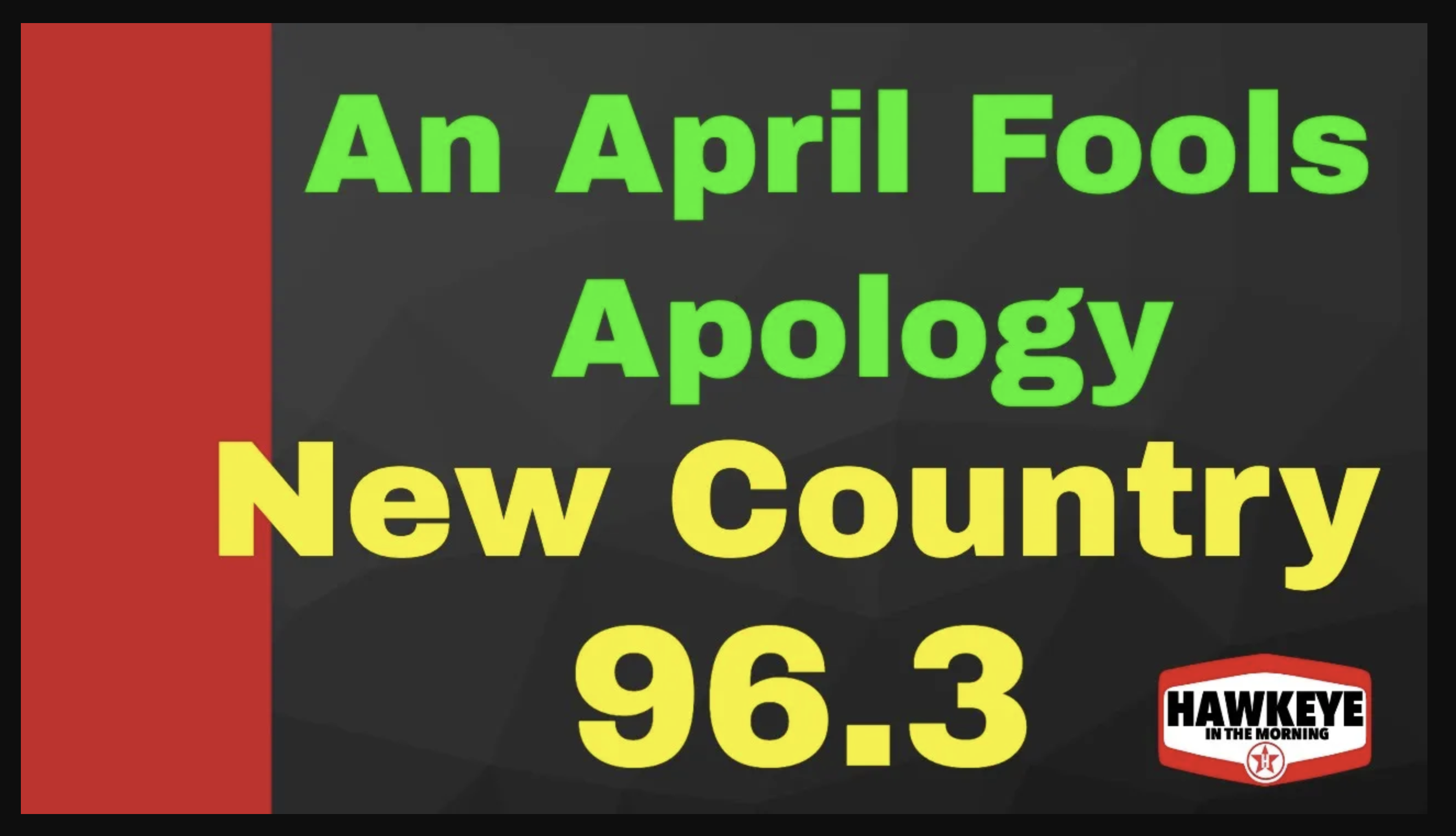 Another April Fools Joke – Another Apology from Management