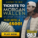 SECRET CONTEST – Win Morgan Wallen Tickets PLUS Hotel & $500 with New Country 96.3 in Dallas, TX