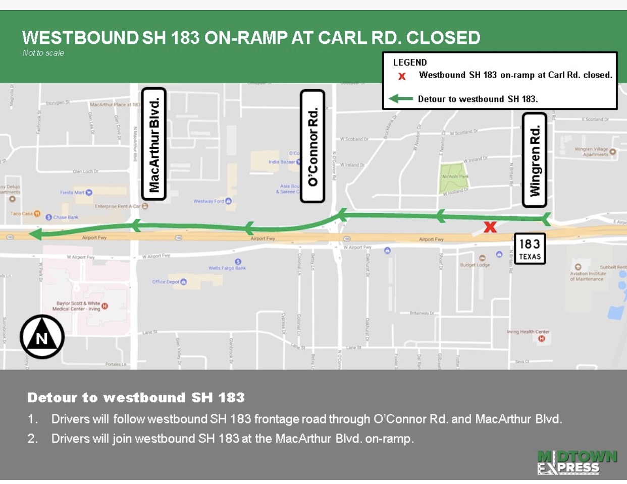 Construction to reduce Highway 183 in Irving