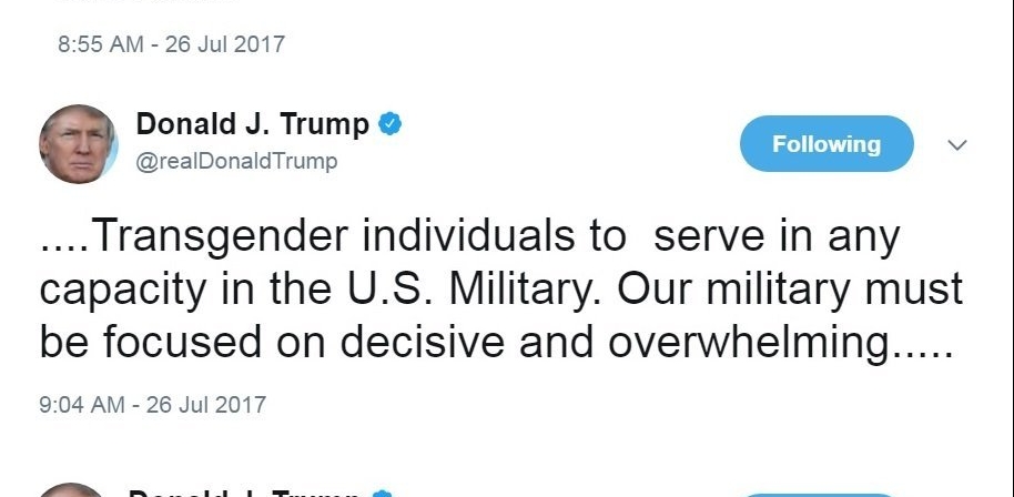 Morning News: Transgender Troops Debate