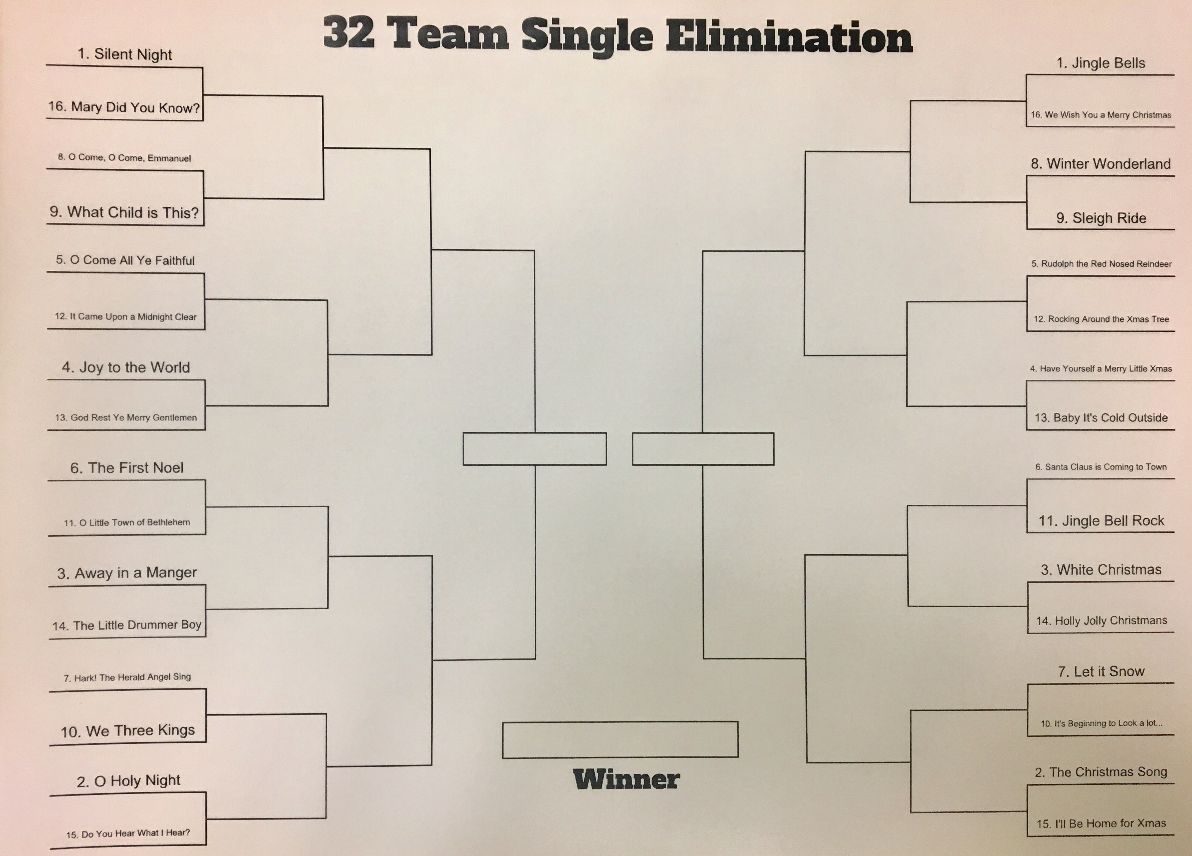 Christmas Song Bracket!