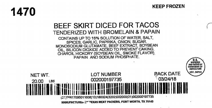 N. Texas Company Recalls Nearly 4 Tons of Raw Beef