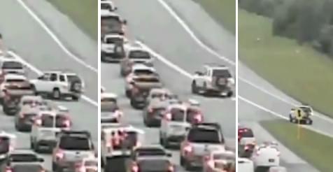 Motorist in Ohio Forced to Drive in Reverse While Experiencing Car Troubles