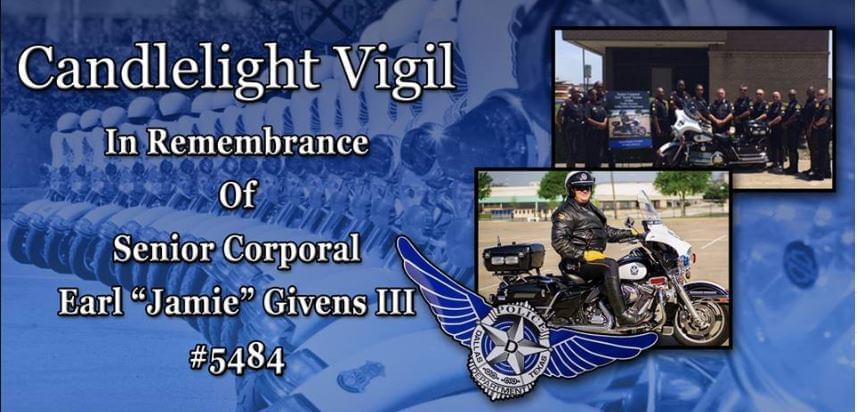 Candlelight vigil Monday Night to honor fallen Senior Corporal Earl “Jamie” Givens, Dallas Police Department