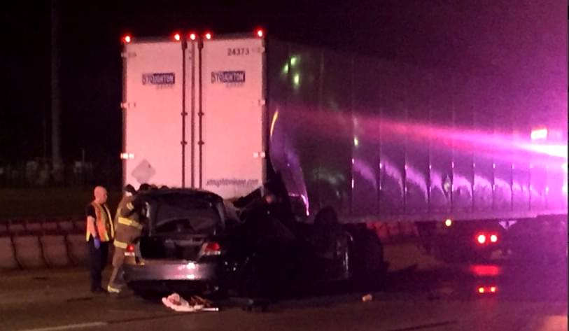 Two People Miraculously Survive After Car Barrels Underneath a Semi on I-30