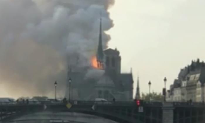 Fire Breaks Out at Top of Notre Dame Cathedral in Paris