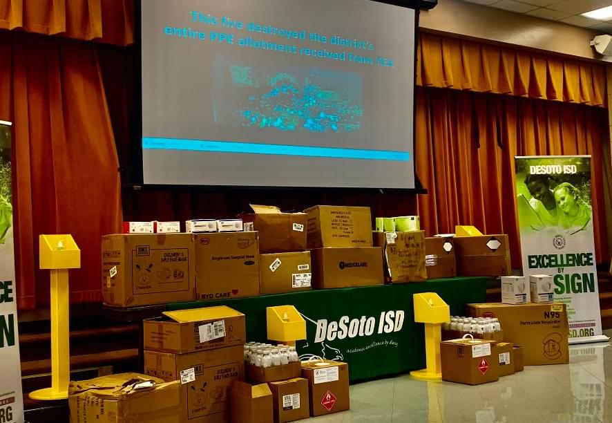 Community Rallies Around DeSoto ISD After it’s PPE Supply Burned in Warehouse Fire