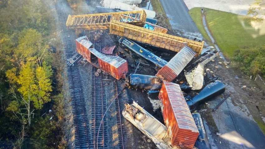 Work Crews Still Trying To Clean Up Train Derailment