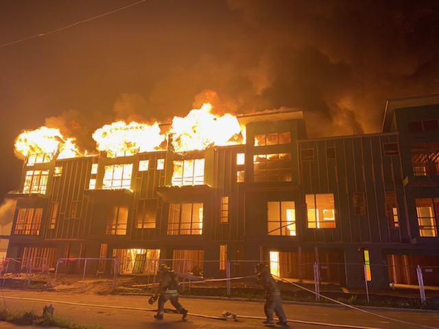 Three Alarm Fire Destroys Several Under-Construction Apartment Buildings