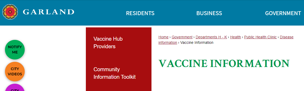 Garland Health Department Temporarily Closing COVID-19 Vaccination Registration Site