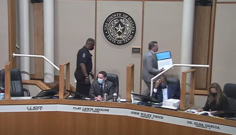 Dallas County Commissioner Escorted out of Meeting after Objecting to Mask Requirement