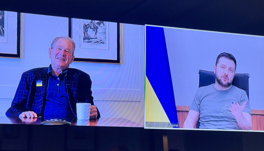 Former President George W. Bush Speaks with Ukrainian President