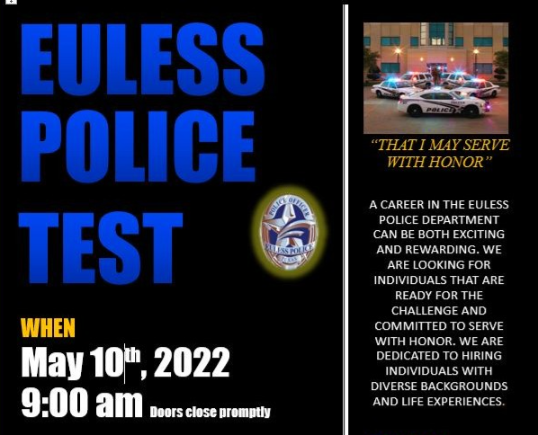 Euless Police Department Hiring New Recruits