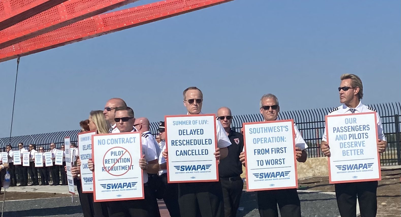 Southwest Airlines Pilots Demonstrate Outside Love Field