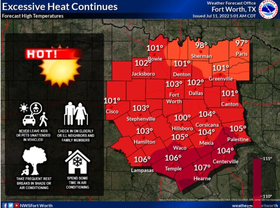 Excessive Heat Warning/Heat Advisory; ERCOT Issues Voluntary Conservation Order