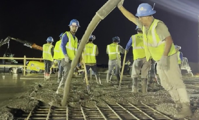 Heatwave Forces Crews to Pour Concrete after Midnight