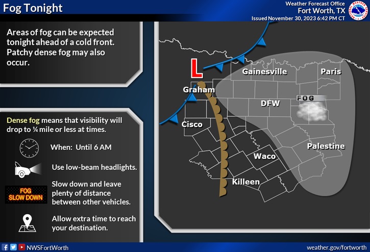 Dense Fog Advisory in Effect Until 3 A.M.