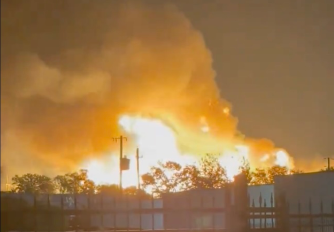 3-Alarm Fire Burning at Pallet Yard Near Love Field in Dallas