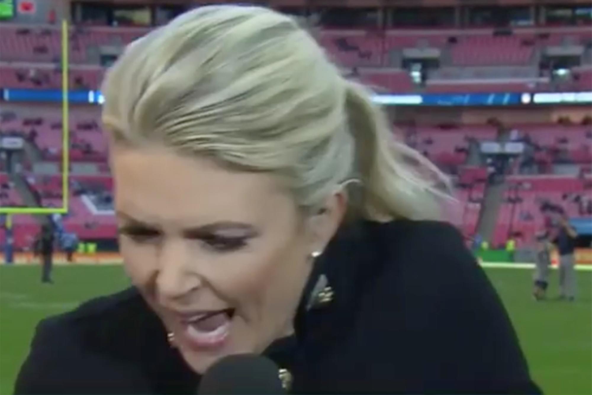 NFL Reporter Gets Hit in the Head With Football