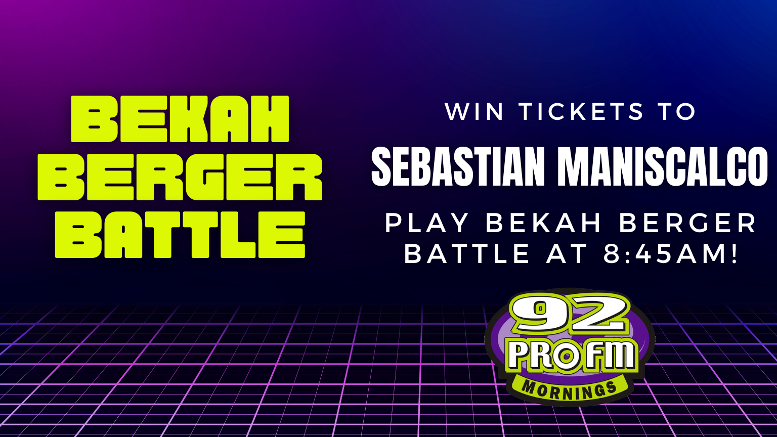 Bekah Berger Battle – WIN Sebastian Maniscalco Tickets!