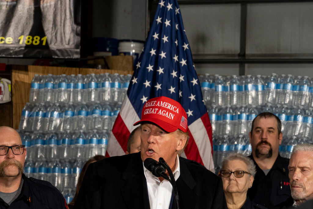 Donald Trump Delivers Truckloads of Water to East Palestine After Train Derailment
