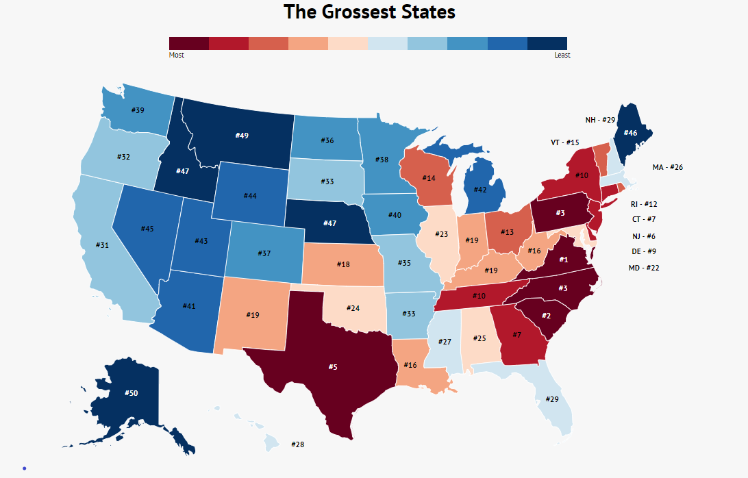 Here Are the Grossest States in the U.S.