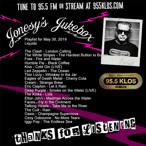 Jonesy’s Jukebox 5/30/19