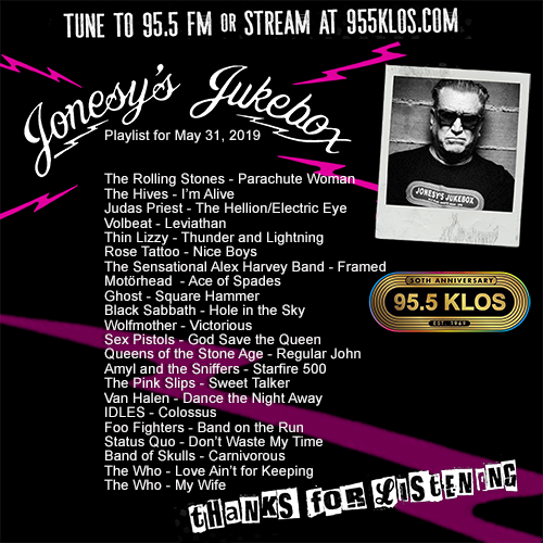 Jonesy’s Jukebox 5/31/19