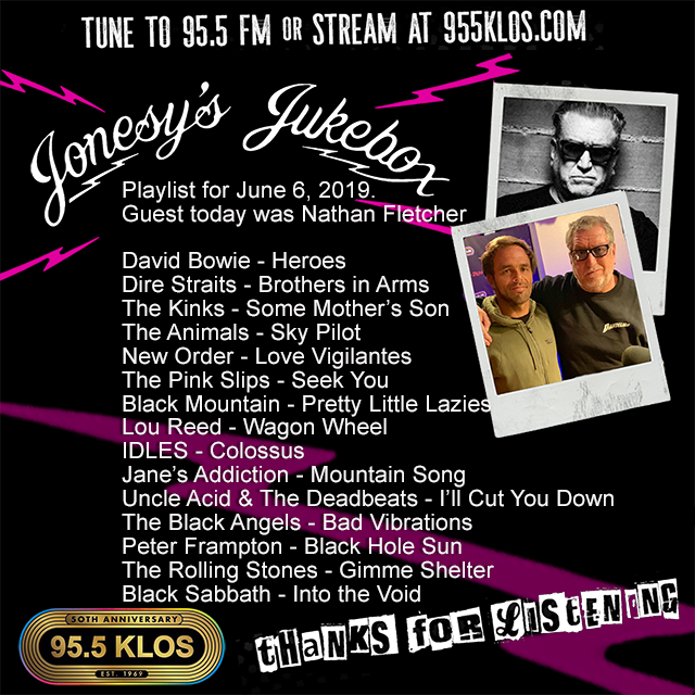 Nathan Fletcher on Jonesy’s Jukebox 6/06/19