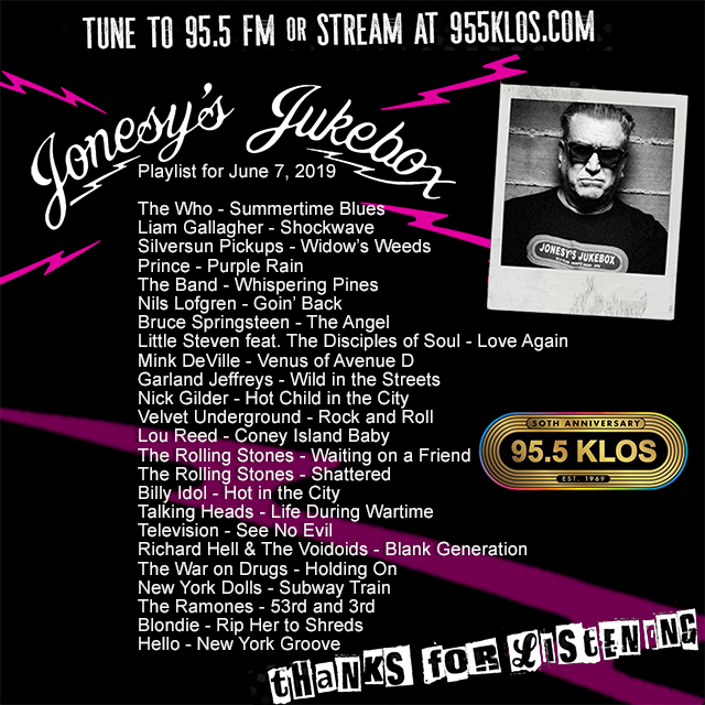 Jonesy’s Jukebox 6/07/19