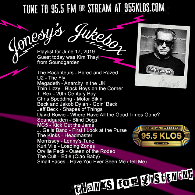 Kim Thayil on Jonesy’s Jukebox 6/17/19