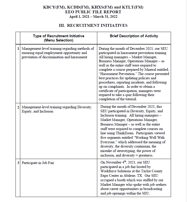 EEO Public File Report