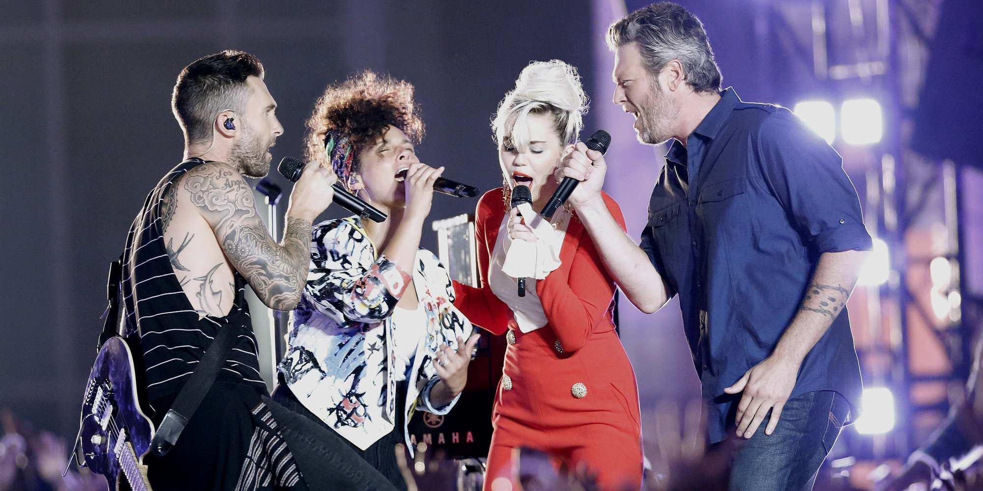 See Adam Levine, Blake Shelton, Miley Cyrus Sing Aerosmith’s ‘Dream On’