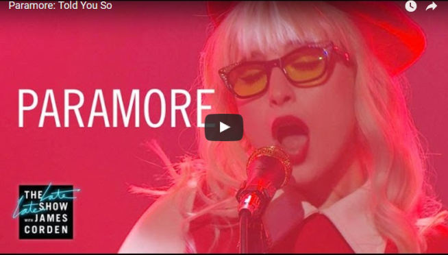 WATCH: Paramore perform “Told You So” on Corden