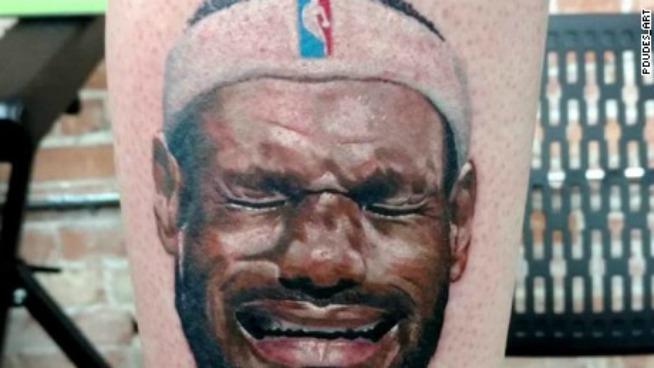 Michael Jordan fan gets crying LeBron James tattoo