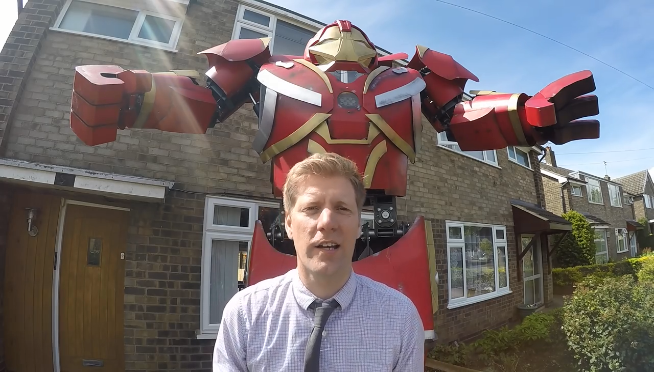 Watch YouTube mad scientist play with his homemade Hulkbuster
