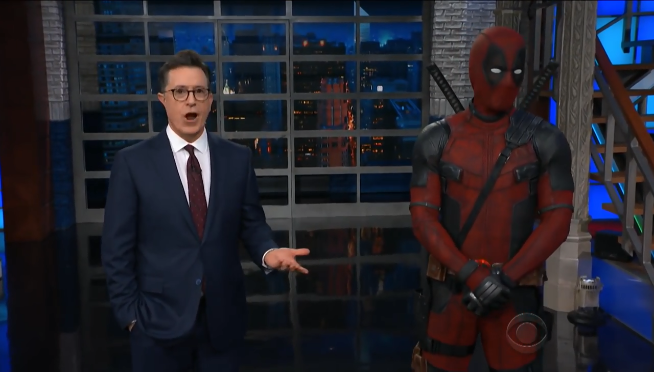 Deadpool hilariously crashes Stephen Colbert’s monologue on ‘Late Show’