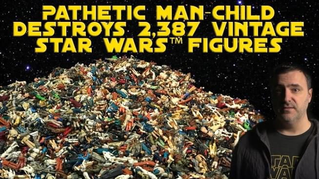 Watch 2,387 Vintage Star Wars figures melted down