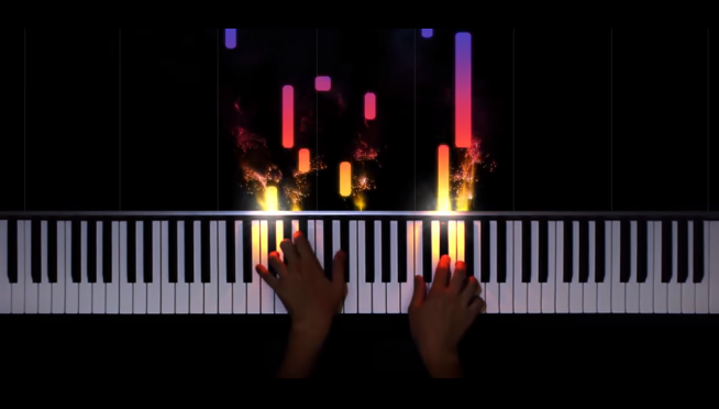 These piano vids feel like “Guitar Hero” come to life.